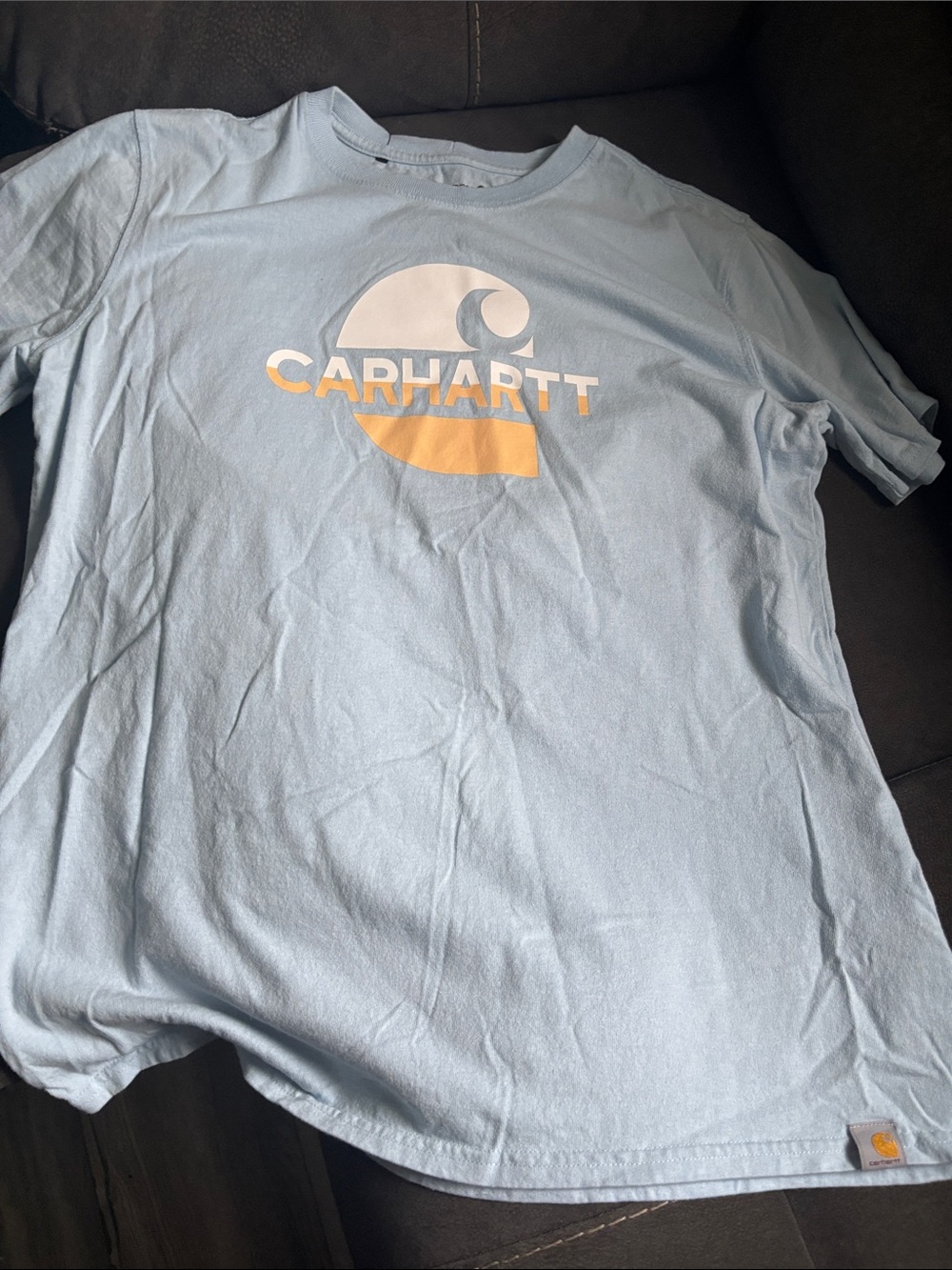 Carhartt Logo Graphic Short Sleeve T-Shirt Blue Boys 12-14